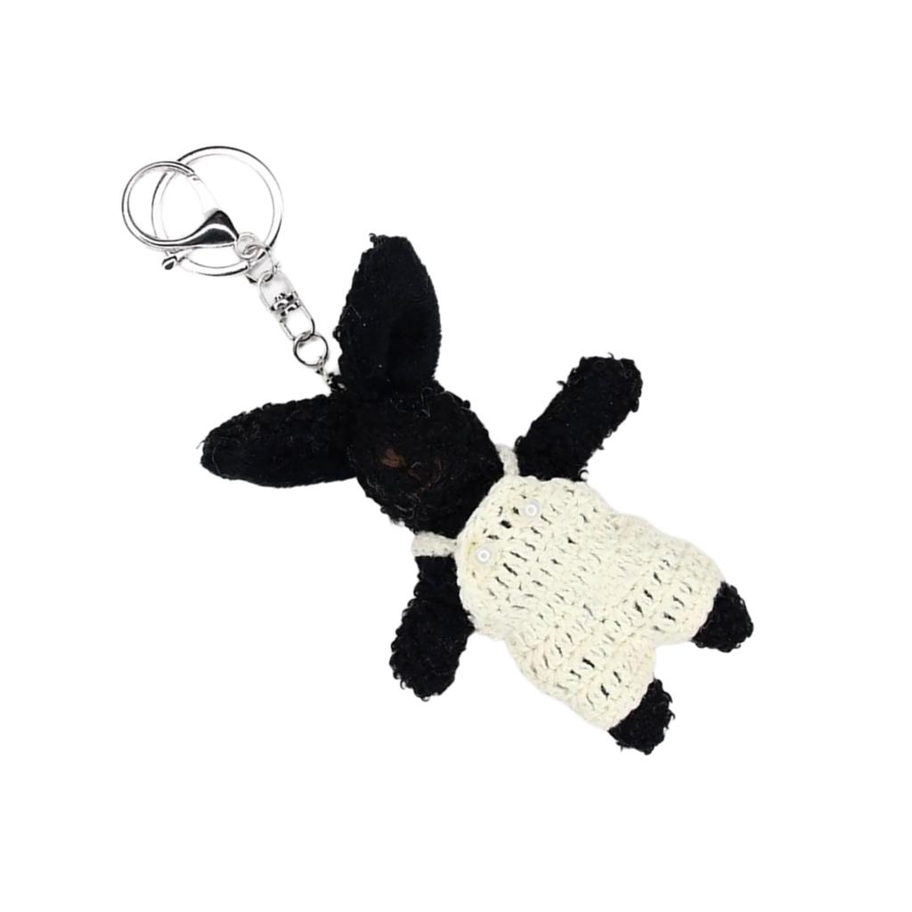 Cute Plush Rabbit Keychain Cartoon Doll Toy Big Ear Rabbit Pendant Keyring for Women Couple Bag Ornament Car Key Chain