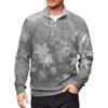 Men's Loose Casual 1/4 Zip Sweatshirt Fashion Printed Long Sleeve Top With Pockets