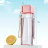1pcs 500ml Square Sports Water Bottle Leakproof  Portable with  Strap for  Outdoor  Gym Hiking Travel Coffee Juice Plastic Cup