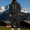 Men's Casual Loose Plus Velvet Outdoor Workwear  Hooded Sweatshirt And Sweatpants Suit