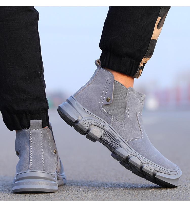 Men's Steel Toe Safety Work Shoes - Anti-Smash, Anti-Puncture, Wear-Resistant, Non-Slip, Breathable, Lightweight, Rubber Sole