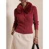 VEZFAA Damesmode Casual Herfst Winter Effen Kleur Print Lange Mouw Truien
