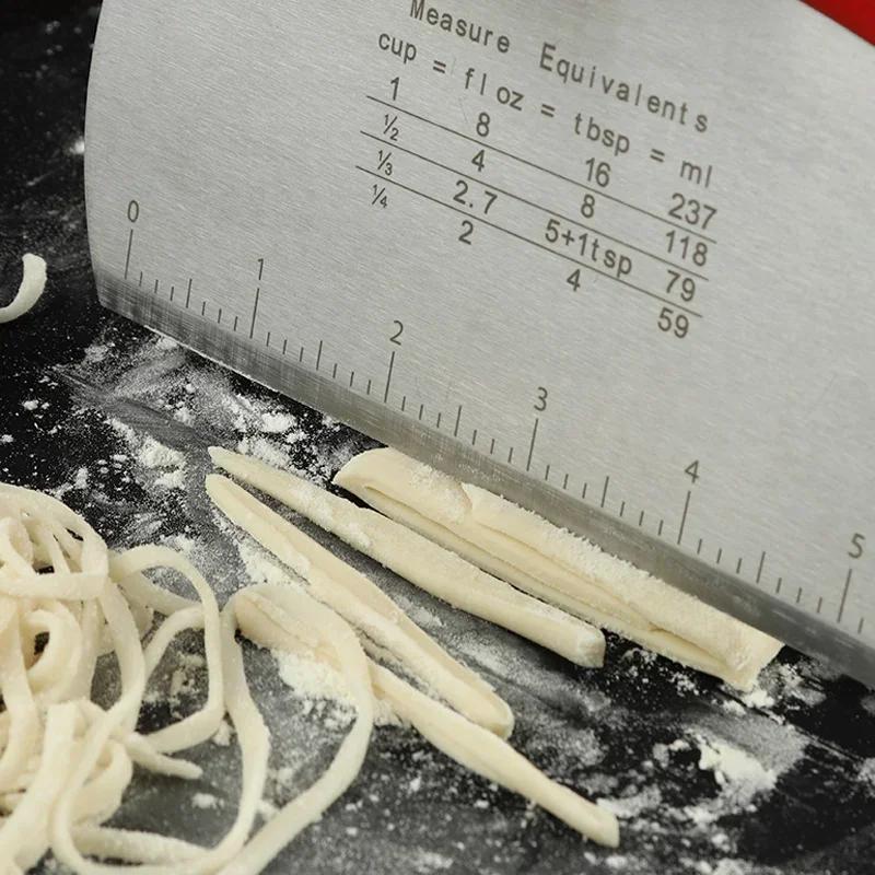 Dough Cutter Pastry Pizza Bread Dough Scraper Stainless Steel Kitchen Scraper Spatula Dough Knife Chopper Baking Accessories