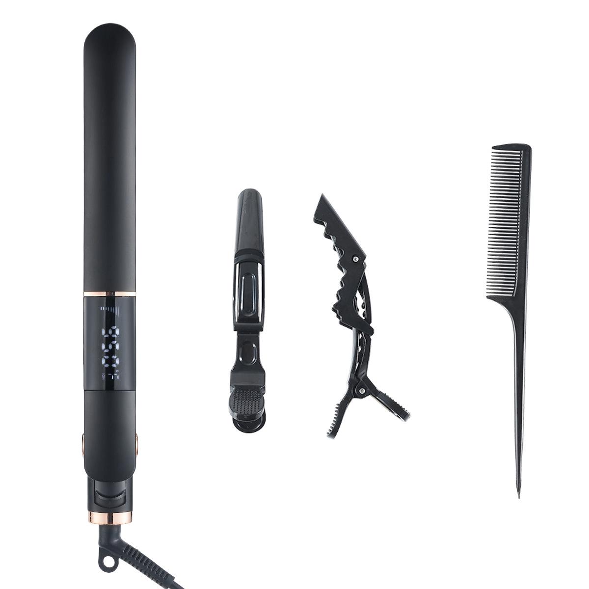 Двухфункциональный выпрямитель и плойка для волос с контролем температуры для салона и дома Black US Plug