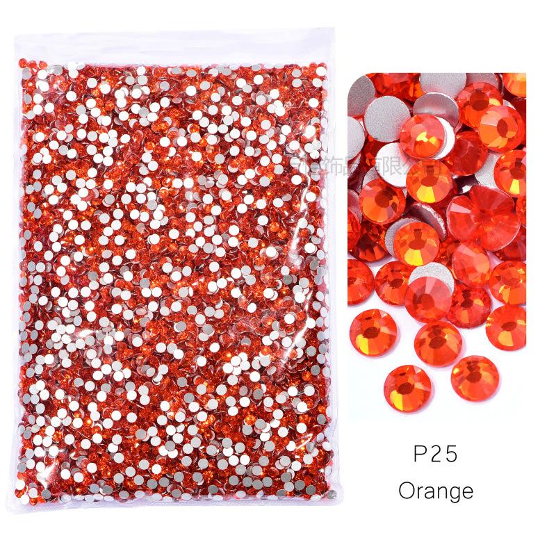 P1-70 Ordinary Color Large Packaging Glass Flat Bottom Diamond Rhinestone Nail Diamond Diy Crystal Mobile Phone Case Beauty Jewelry Accessories