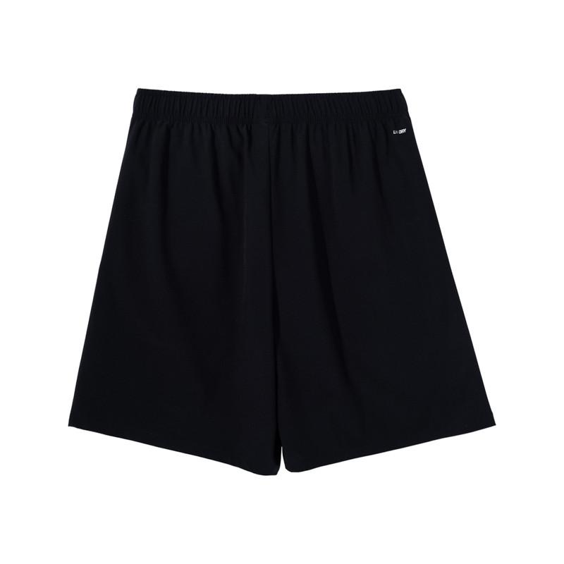 Li Ning Vielseitiger Mode Lockerer Atmungsaktiver Kurzarm Bequeme Shorts Lässiger Sportanzug Herren Anzug Schwarz W775-3+V236-1