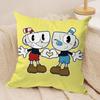 Game CCupheadS Cushion Cover Silky Short Plush DoubleSided Printed Pillow Case for Sofa All Seasons Home Decor Gift