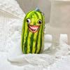 Watermelon Strips Plush Keyring Funny Keychain Bags Accessories for Adults