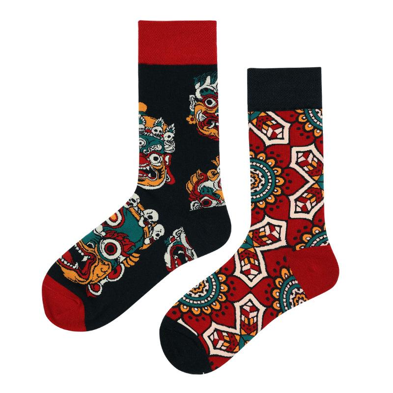 Mandarin Duck Men's and Women's Socks Original AB Trendy Socks Medium High Tube Socks Flower Fruit Animal Cartoon Cotton Socks