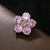 New Shining Crystal Small Flower Brooch Collar Pin Pink Color