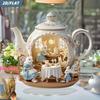 1pcs Rabbit Family Enjoys Afternoon Tea, Multi Functional Desktop Decorations. 2D Plane,. Suitable for Home Decoration