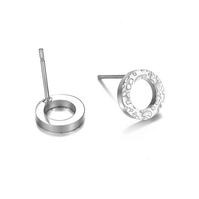 St. Delan Women's Geometric Stainless Steel Round Stud Earrings