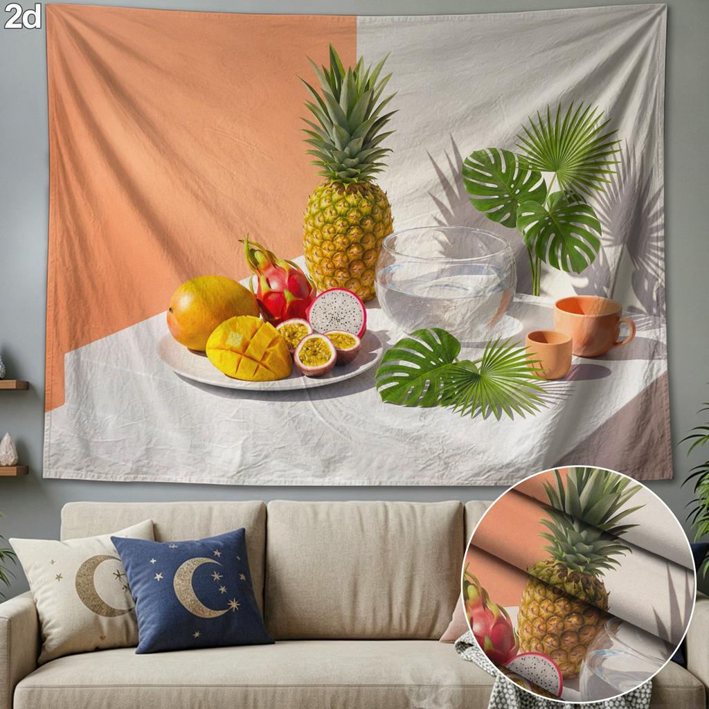 Tropical Fruit Style Tapestry Wall Hanging Polyester Fiber Tapestry, Suitable for Living Room, Bedroom, Office Wall Decoration, Home Decor, Room Decor