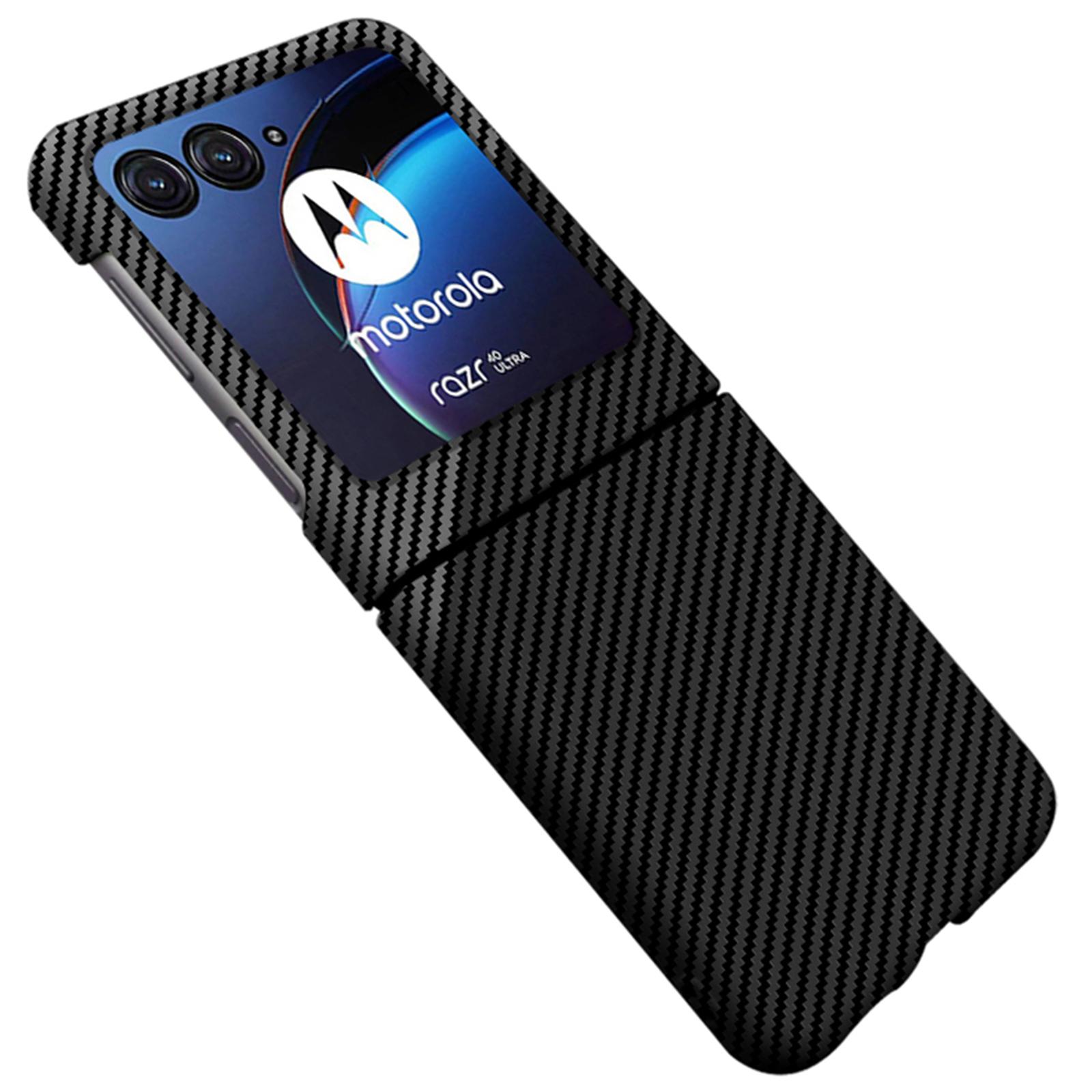 

Чохол для Motorola Razr 50 Ultra 5G Арамідне волокно+ПК Протиударний Чохол для складного телефону Black+Silver