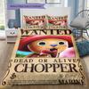Ensemble de literie motif Tony Tony Chopper One Piece Couette Housse de couette Taie d'oreiller Cadeau d'anniversaire pour la maison(1 housse de couette + 2 taies d'oreiller, sans garniture.)