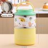 Adorable Cartoon Double-Layer Thermal Lunch Box with Spoon – 304 Stainless Steel, Ideal for Kids and Students