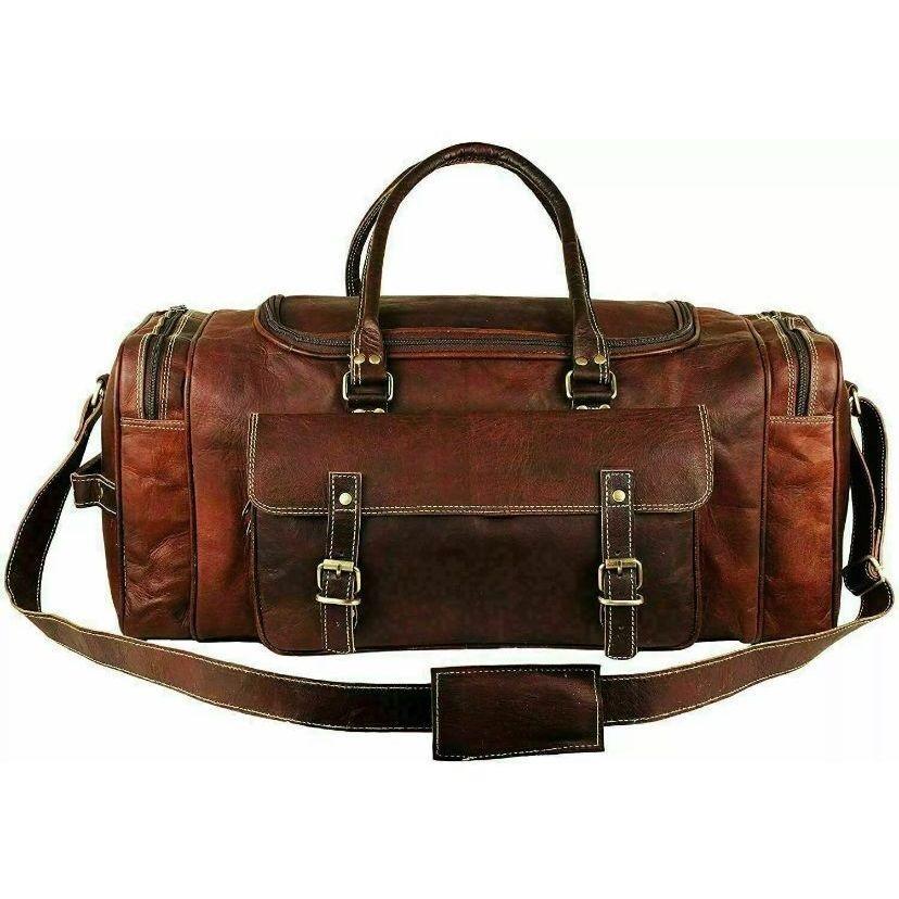 Kožená taška Duffle Bag Kožená taška na zavazadla Cestovní taška na víkend přes noc