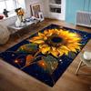 Golden Sunflower On Starry Night Background Non-slip Rug Suitable for Living Room and Bedroom Sofas