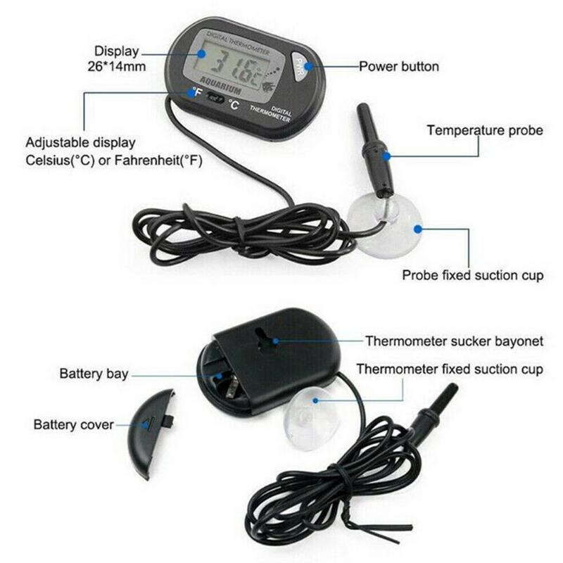 Lcd Digital Fish Tank Reptile Aquarium Water Meter Thermometer Temperature