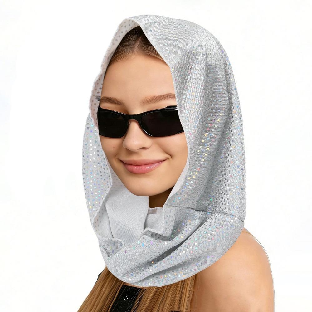Stylish Head Scarf Multi-Functional Scarves Shawl Wraps Stylish Sequin Rave Hood Unisex