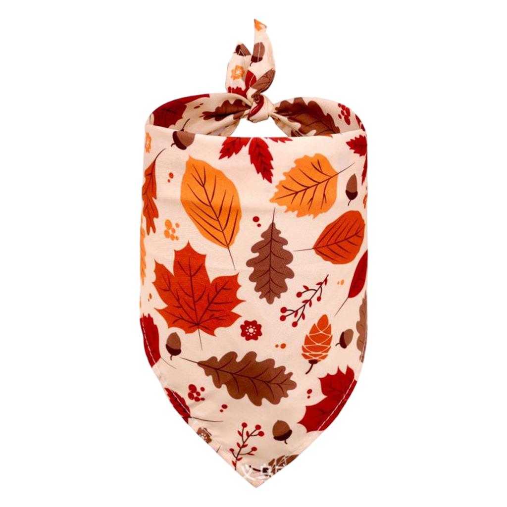 Thanksgiving Dog Bandana Medium Size Adjustable Pet Scarf with Pumpkin Pattern for Holiday Seasonal Wear and Comfortable Fit