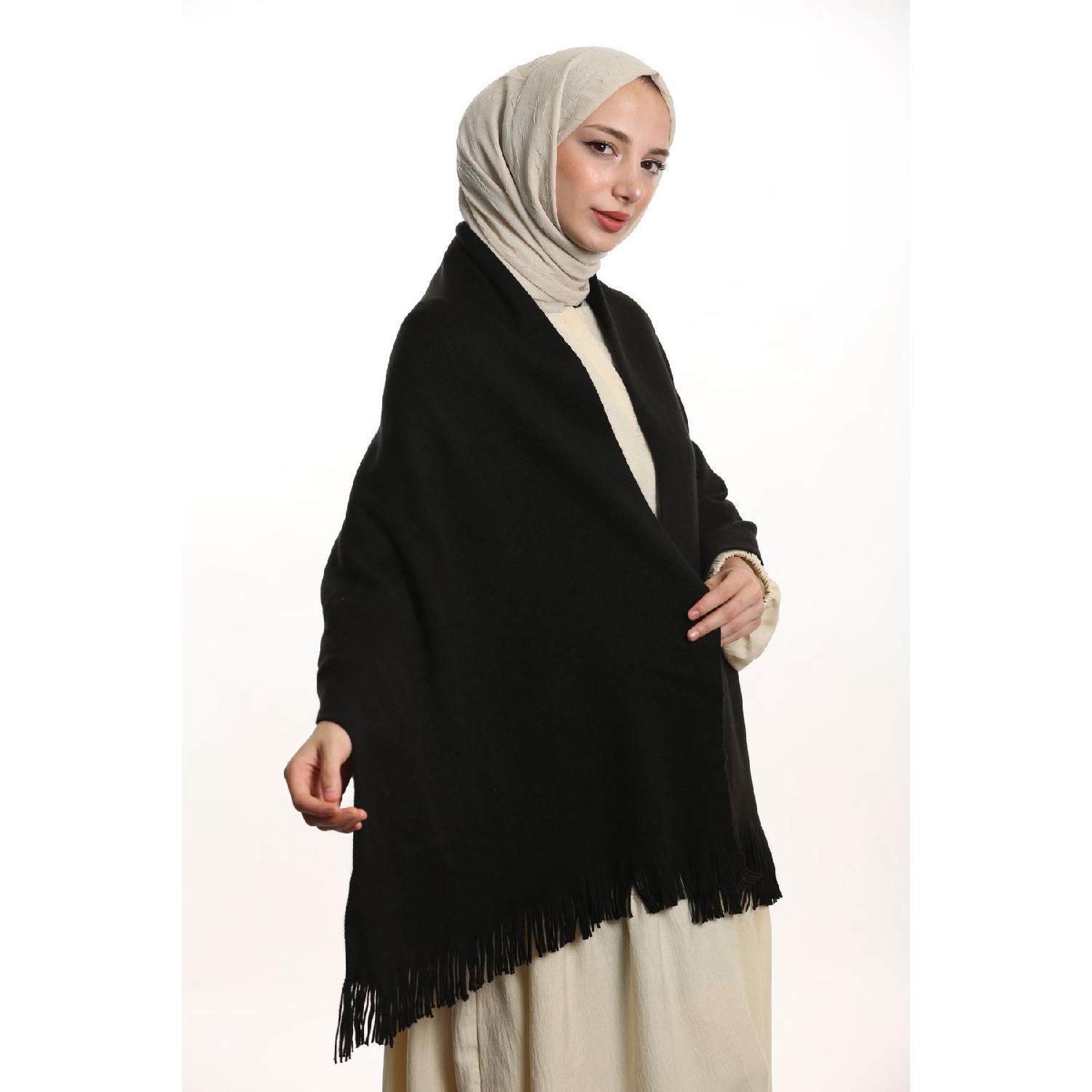 

Women s Winter And Seasonal Shoulder Shawl (very Soft And Keeping Warm, Suitable For All Ages) чёрный