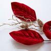 22cm Christmas Artificial Flowers Fabric Plastic Glitter Fake Flower Glitter Poinsettia  New Year
