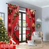 2pcs 2D Flat Printing Christmas Drapes Merry Christmas Holiday Scene 100% Polyester Fabric Without Electricity 0 Use for