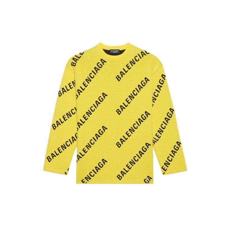 Balenciaga Allover Logo Knit Oversized Crewneck 657401T32007440