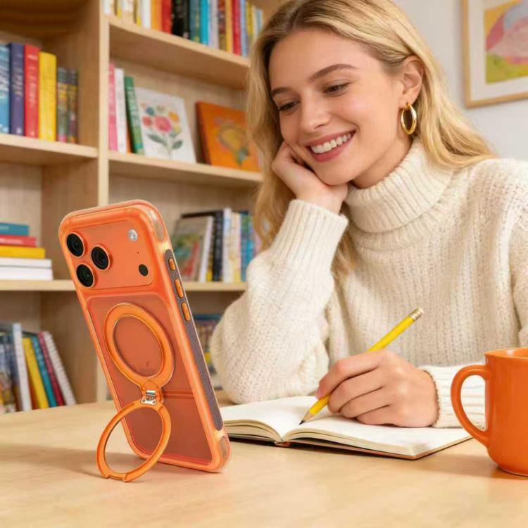 ArtShield Series Magnetic Holder Phone Case For iPhone 18 Pro /17 Pro, 360° Rotate Stand Airbag Shockproof Cover