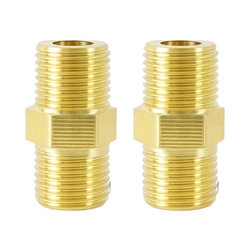 Strong Double Male Threaded Brass Fitting Universal Pipe Connector Univsersal Pipe Adapter for Home & Industrial Use