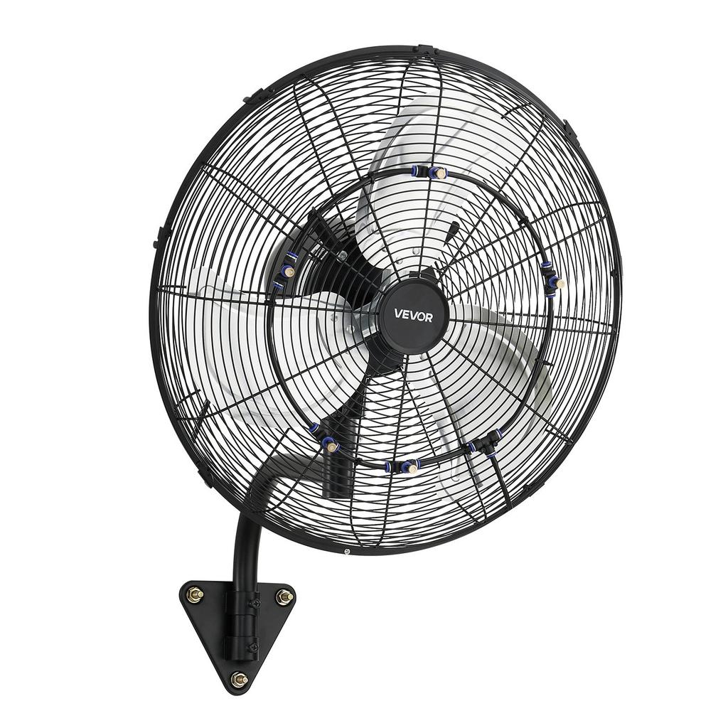 Wall Mount Fan, 505 Mm Wall Mounted Hanging Fan with Oscillating & Mist, Remote, IP44-rated, 3-Speed, 18h Timer, Temperature Control, Powerful for