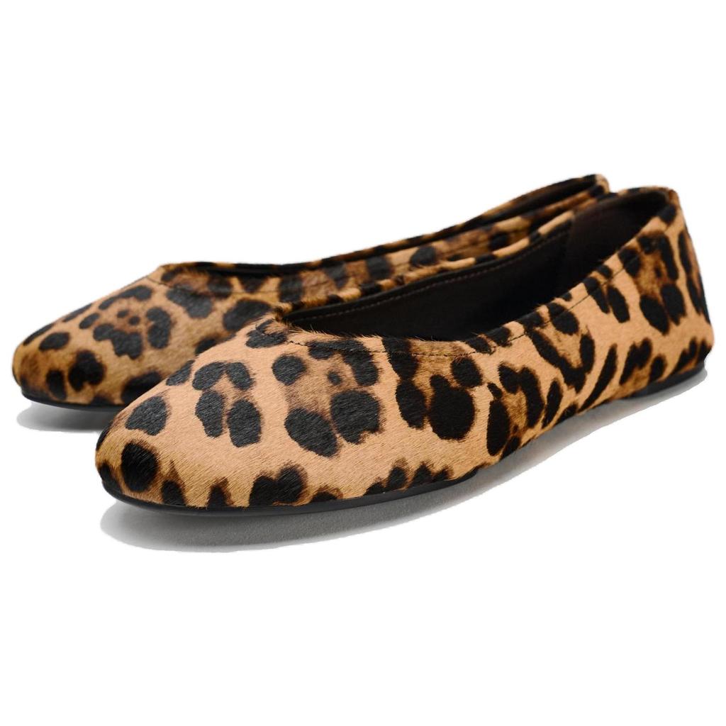 Zara Leather Color-Blocked Casual Flats Women Flats Leopard-print 12552410195
