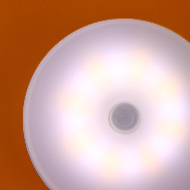 Mini Led Key-Operated Night Lights Usb Rechargeable Kitchen Bedroom Magnetic Base Wall Light Round Portable Night Lamp