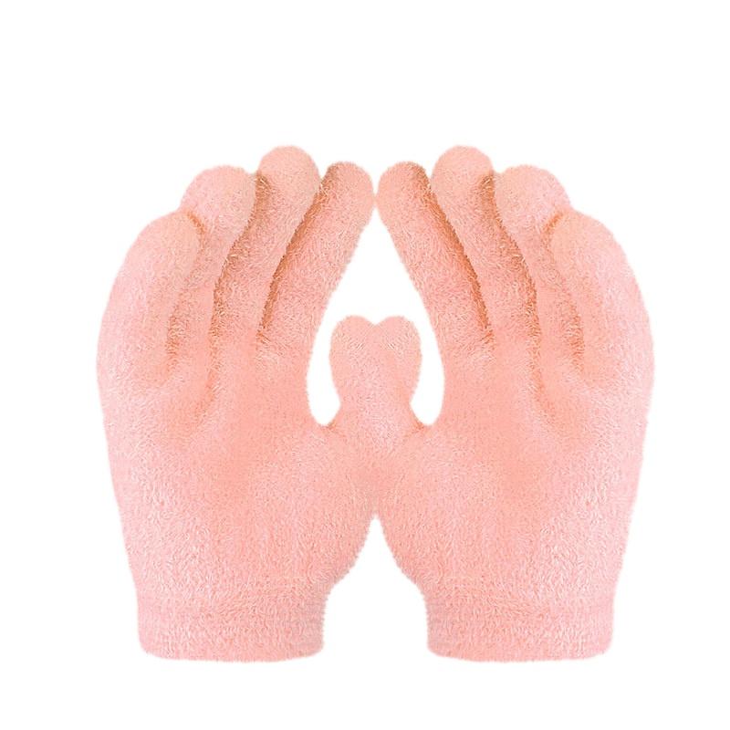 Four-color Feather Yarn Knitted Plant Gel Gloves Men's and Women's Gel Gloves