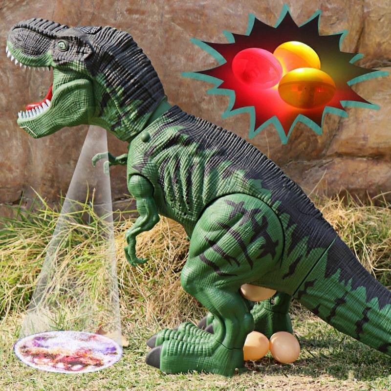 Simulated Animal T-Rex Toy Electric Can Lays Eggs Moves Head While Making Roaring Sound Dinosaur Toys