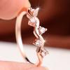 Charming Three Colors Available Wave Zircon Band Ring for Women Daily Wear and Party