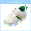 High-quality Luminous Sneakers For Kids With Striped Pattern And Eye-catching Led Features