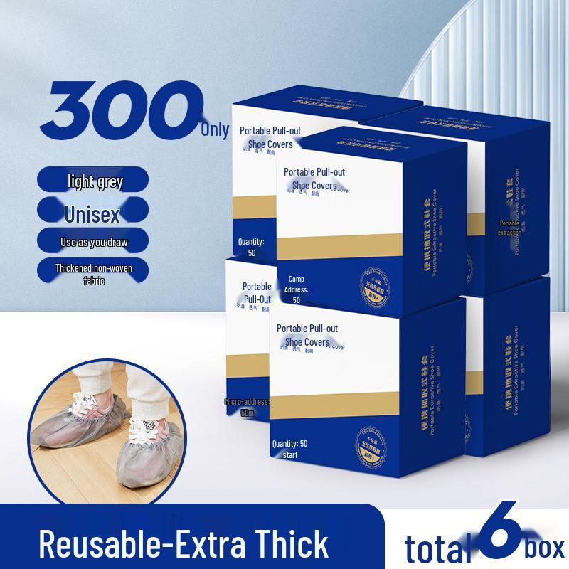 Waterproof Non-Slip Disposable Shoe Covers: Thick, Wear-Resistant, Non-Woven Foot Covers for Indoor Use