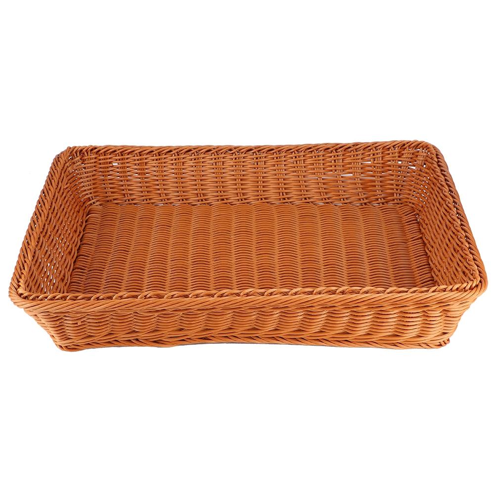 Household Desktop Rectangular Food Bread Fruits Storage Basket for Office RestaurantCoffee Color XL