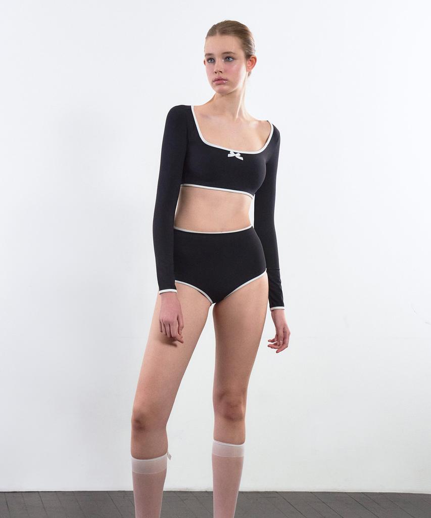 VINAJ Tiny Ribbon Line Classic Bikini Bra (Black)