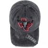 Unisex Praná Bavlněná Vintage Čepice Klasická Čepice TEXAS s Výšivkou Hlavy Býka Baseballová Čepice Venkovní Táta Klobouk Pro Muže Ženy
