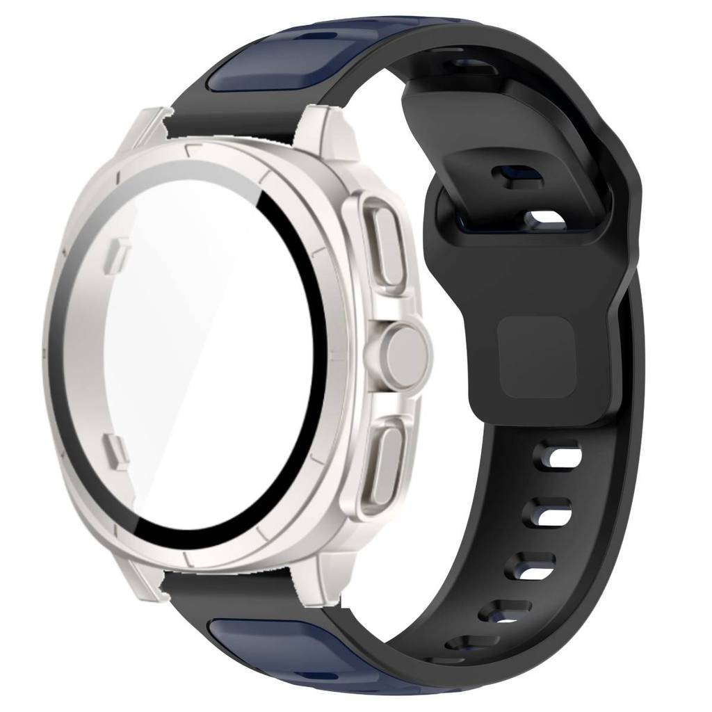 Silicone Band +Tempered Glass Case For Samsung Watch 7 40mm 44mm Strap Protector Cover For Samsung Galaxy Watch 7 44mm 40mm