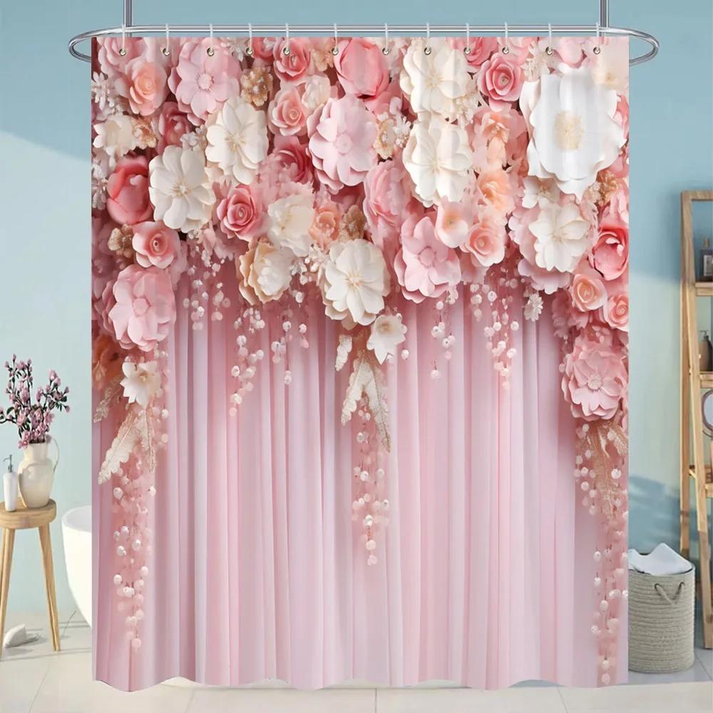 Botanical Floral Bathroom Curtains Tropical Green Leaf Butterfly Nature Landscape Polyester Fabric Shower Curtain Bathroom Decor