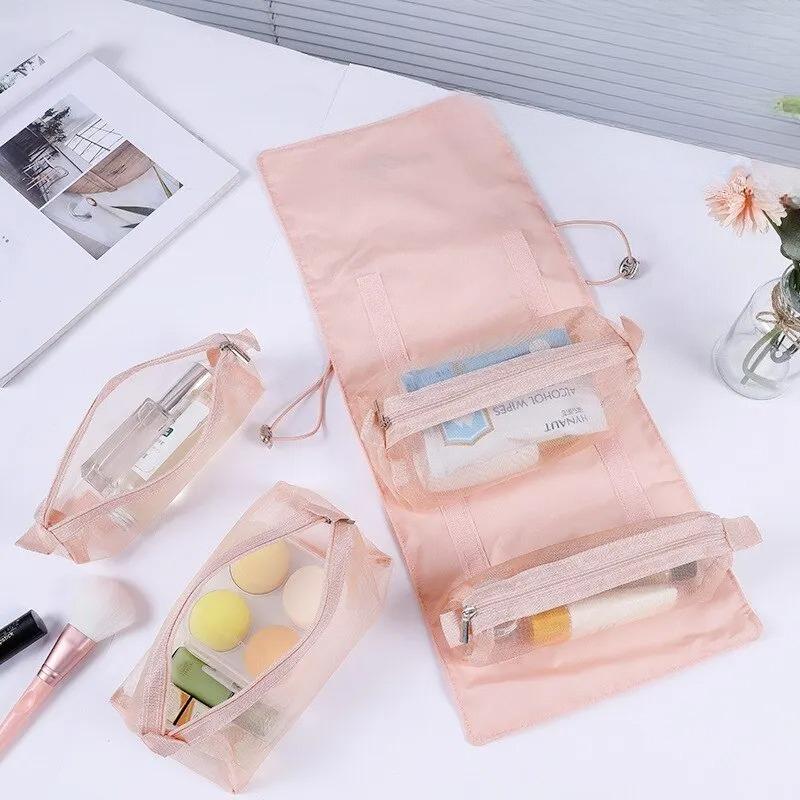 Detachable4 in One Makeup Bag Multifunctional and Minimalist Travel WOMEN'S Foldable Travel Cosmetics Storage and Washing Bag