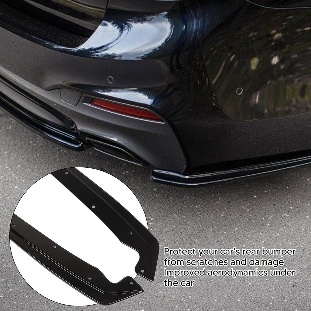 KIMISS Rear Bumper Side Gloss for 5 Series M Sport Carbon Protector with Canards Splitter, Black, G30/G31 (2017-2022), Fiber-Look