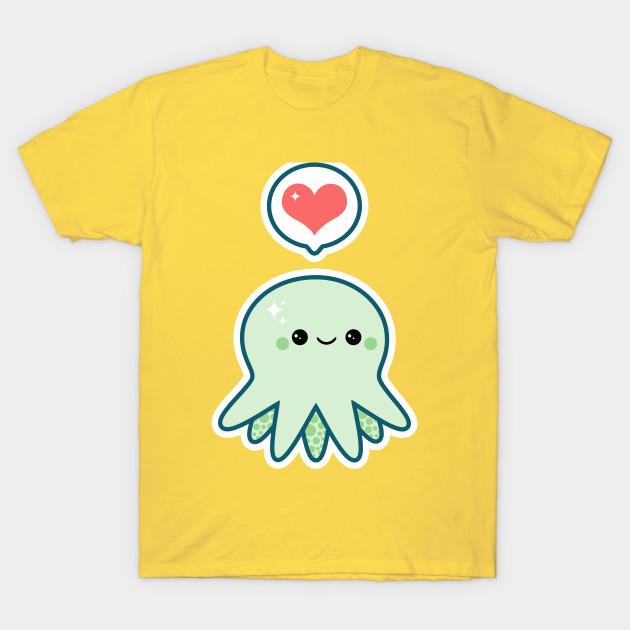 

Новая модная мужская футболка с принтом осьминога Kawaii, короткие рукава, футболки, повседневные 4XL жёлтый