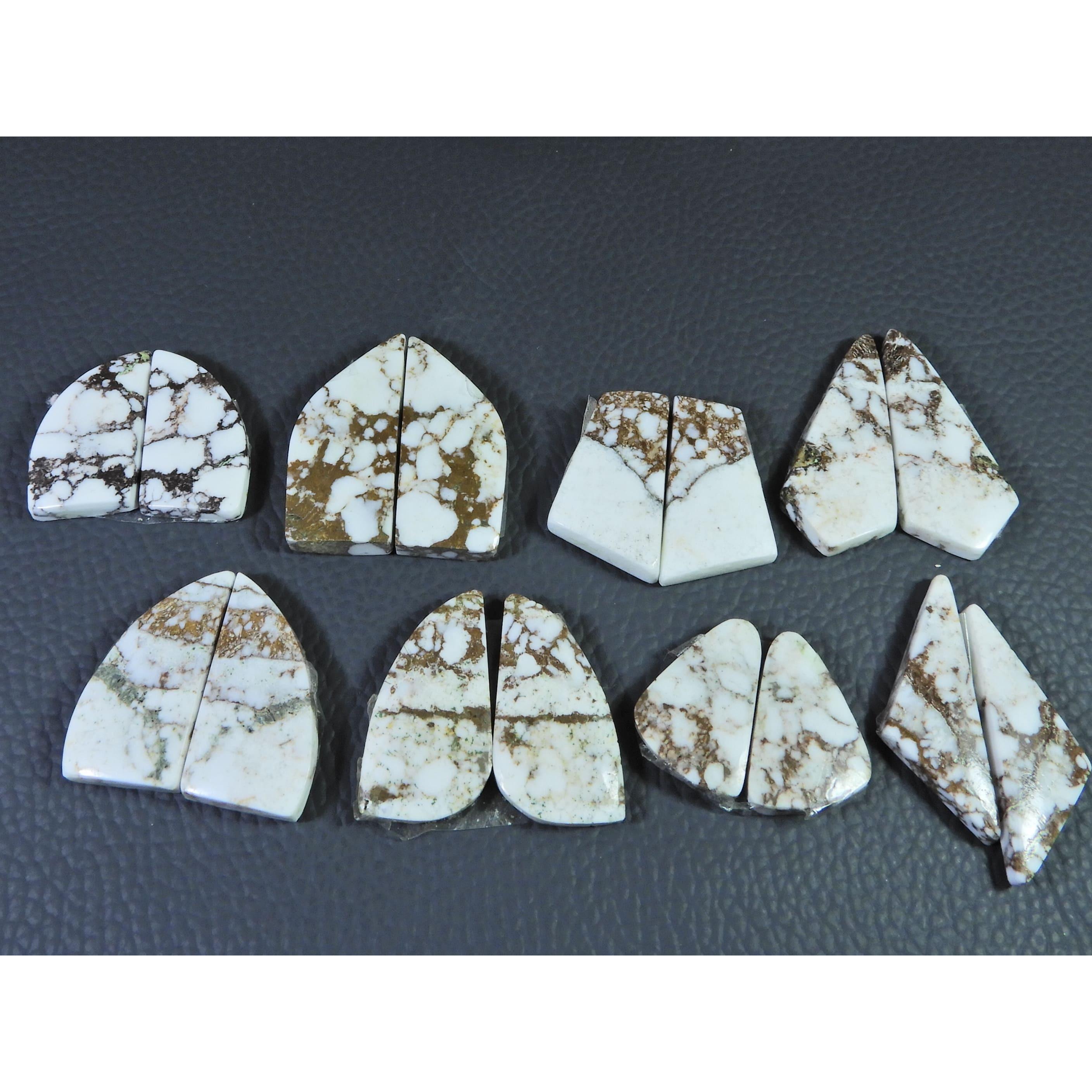 253Cts. Natural Wild horse Jasper Fancy Cabochon Loose Gemstone 8Pair Lot C-1480