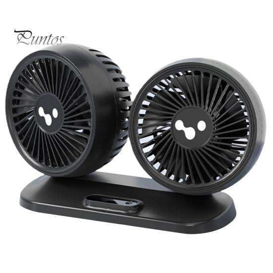 

Автомобильный вентилятор охлаждения с питанием от USB, двойной головкой, вращающийся на 360 градусов, 3 скорости, регулируемый, 12 В/24 В, универсальный, большой воздушный поток, крепление на приборную панель автомобиля чёрный