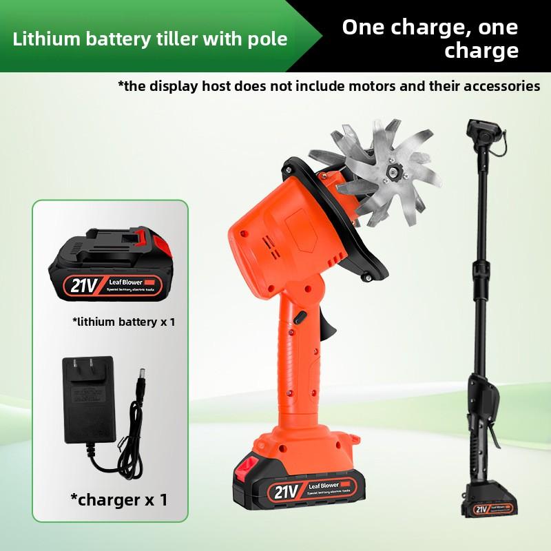 Motozappa Elettrica Portatile da Giardino, Coltivatore Manuale a Batteria al Litio, Strumento per Sarchiatura e Allentamento del Terreno